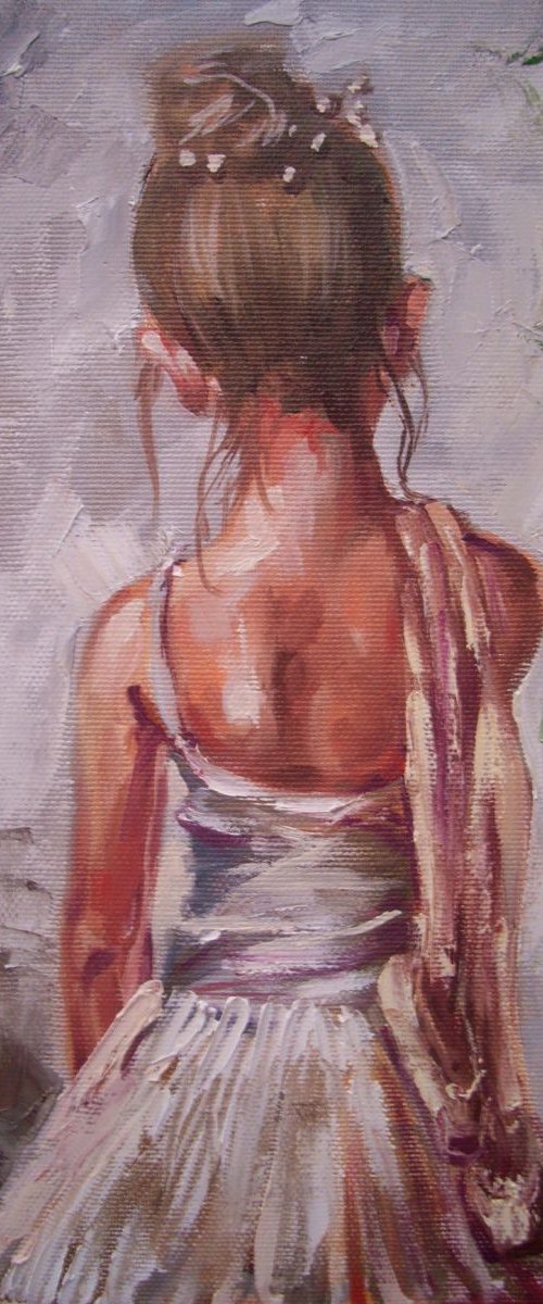 " LITTLE BALLERINA " original painting palette knife GIFT MODERN URBAN ART OFFICE ART DECOR HOME DECOR GIFT IDEA by Monika Luniak