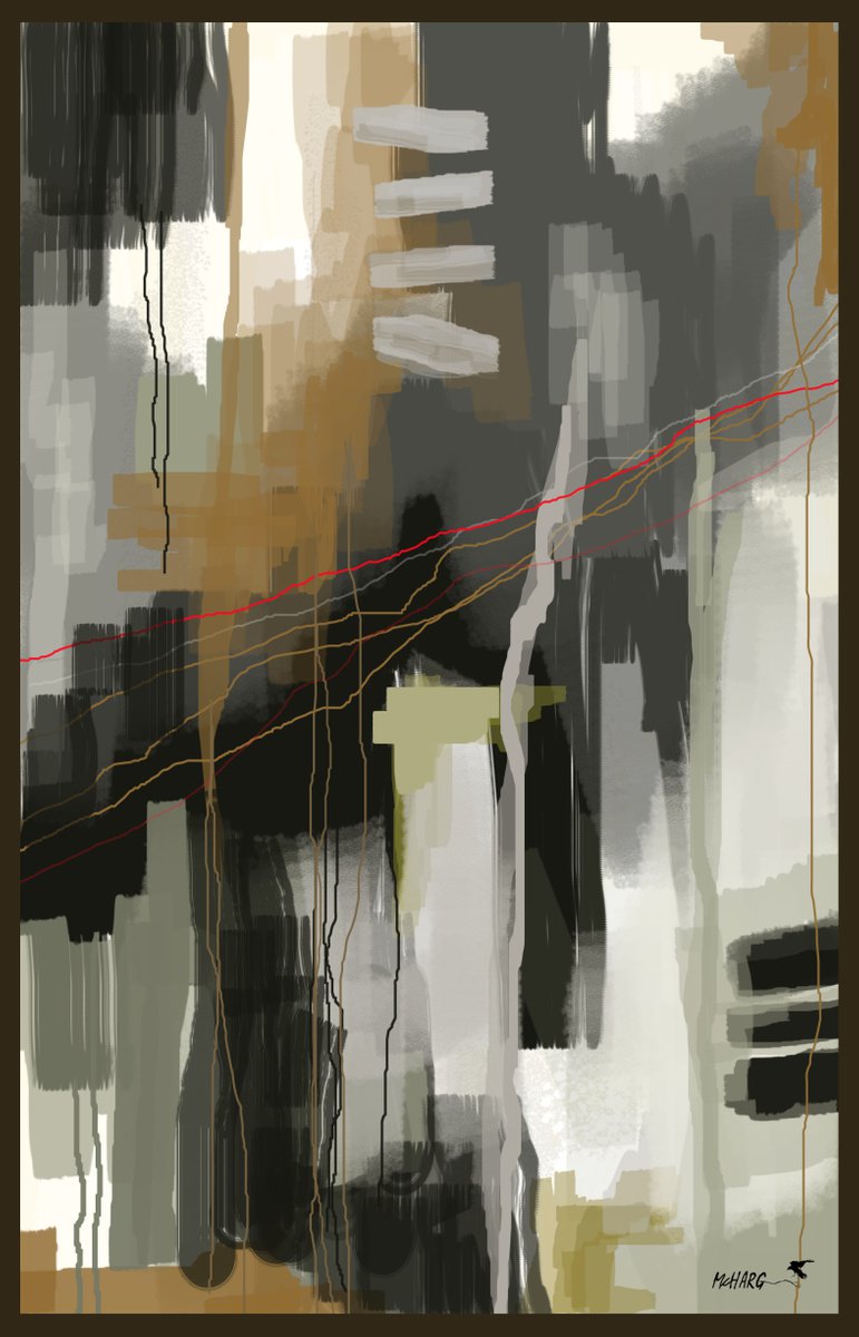 Organic Abstract Acrylic Painting By Joe Mcharg, 32 X 49, Abstract Geometry #2 Special Order, Original Artwork