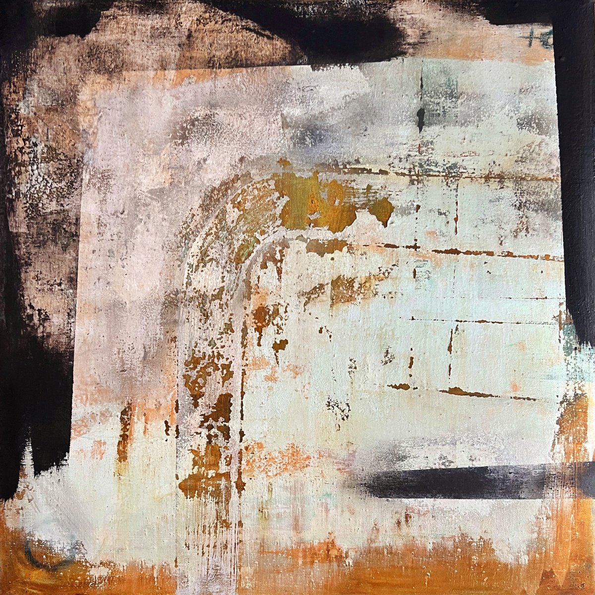 Abstract Painting By Sergio Aranda, 31 X 31", Distant Dreams, Original Artwork