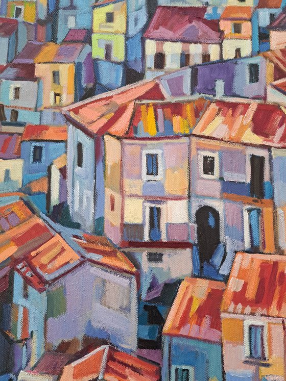 Roofs, 2023, 60 x130 cm