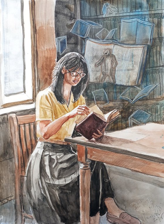 Reader with bearbook