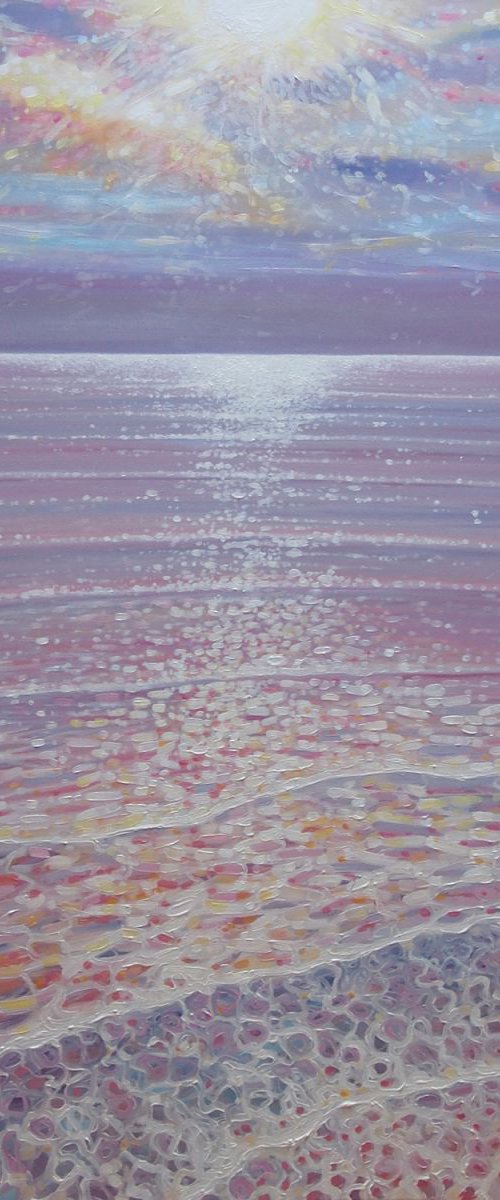 A New Perspective - sunset seascape painting by Gill Bustamante