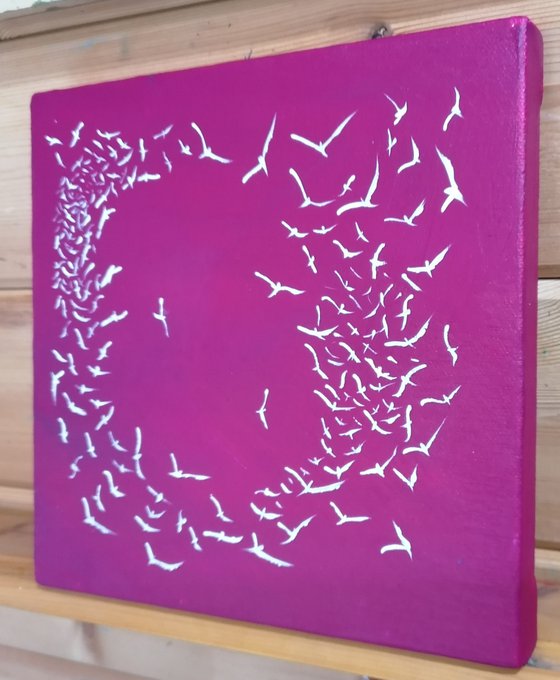 Soul Birds on Magenta - small, gorgeous