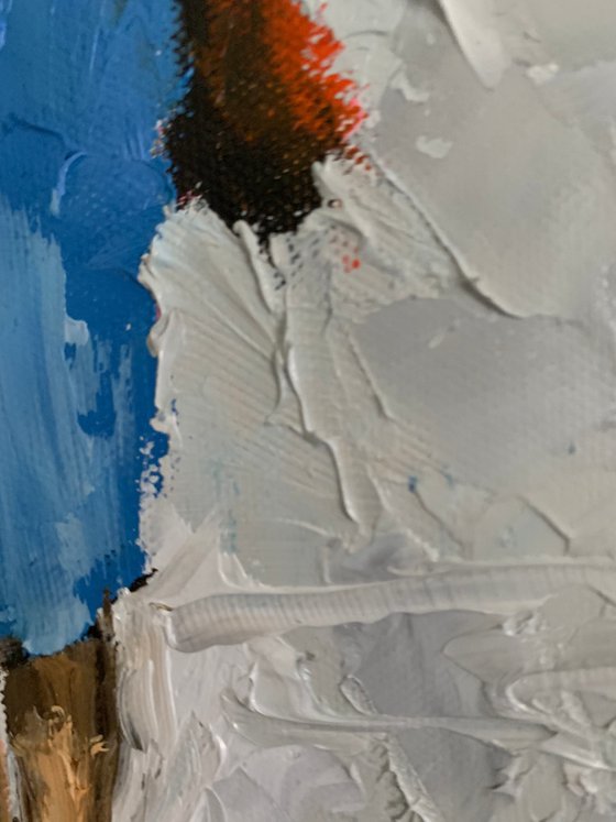 Woman in Blue, Street Scene.