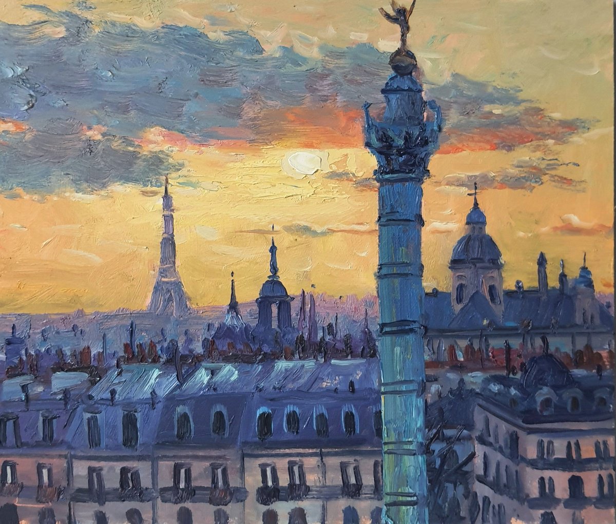 Paris Rooftop sunset by Roberto Ponte