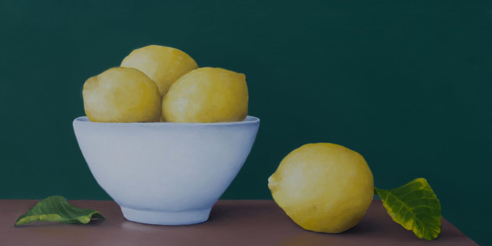 Art of the Day: "Still life with lemons and bowl, 2015" by Damien Venditti