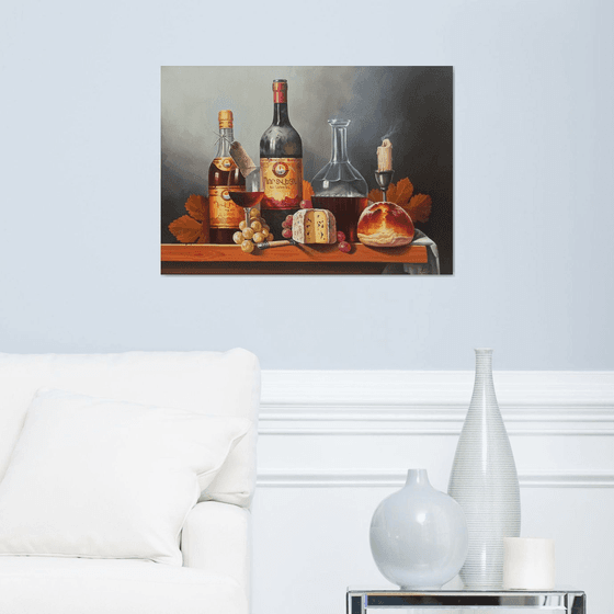 Still life with cognac (50x70cm, oil painting, ready to hang) Oil ...