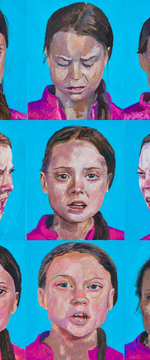 Nine Portraits Of Greta Thunberg 9x 10x8 by Ryan  Louder