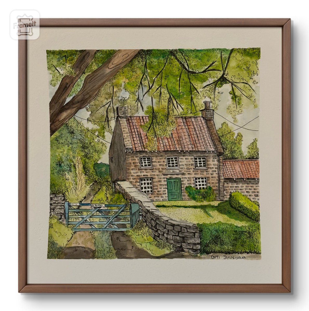 Illustrative Cityscapes Watercolour By Dipti Janardhana, 8 X 8, Yorkshire, Original Artwork