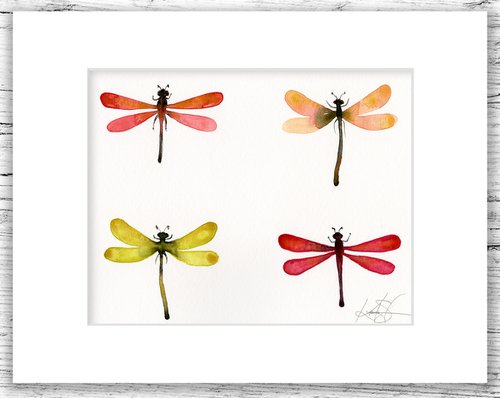 Four Dragonflies - Art by Kathy Morton Stanion by Kathy Morton Stanion