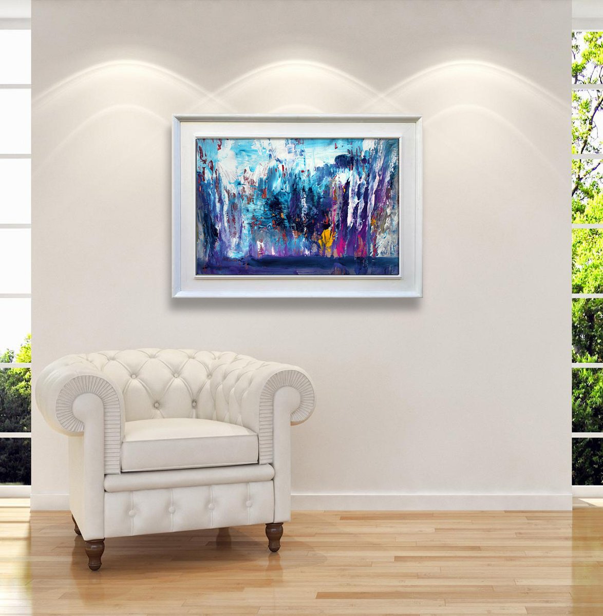 Abstract Acrylic Painting By Mir-Jan, 23 X 16", Abstract 66, Original Artwork