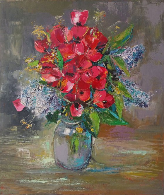 Flowers(50x60cm, oil painting, ready to hang)