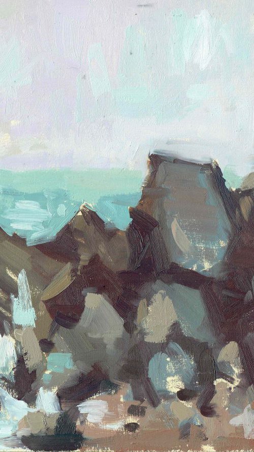 Rocks on the Heddon Valley by Louise Collis