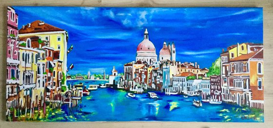 Venice.  Panorama of Grand canal.