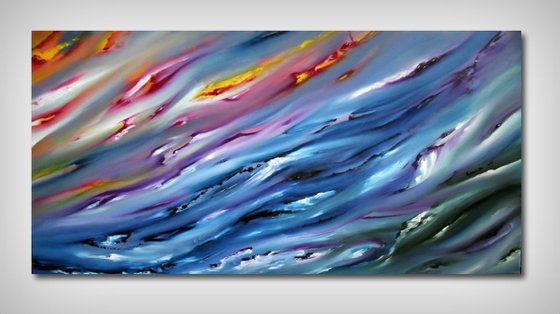 Gioco del vento - 120x60 cm,  LARGE XXL, Original abstract painting, oil on canvas