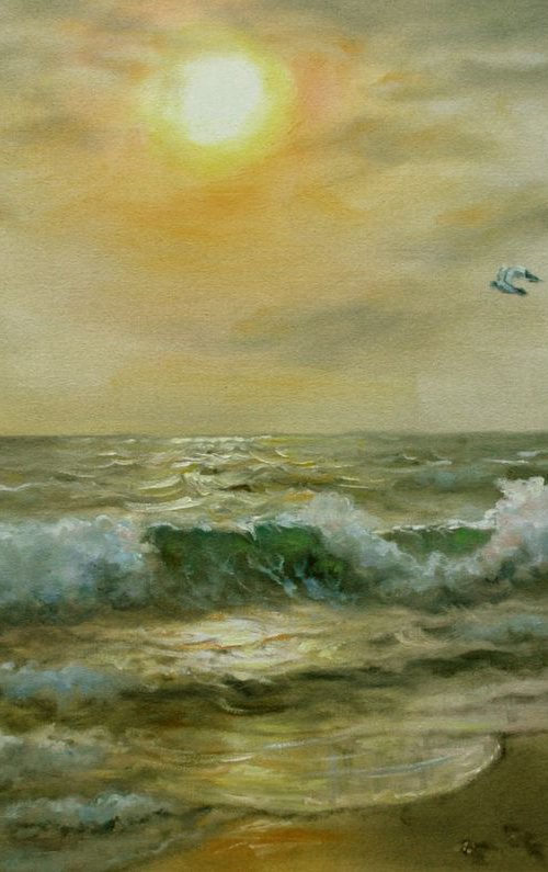 Hot waves 36x24 in by Vishalandra Dakur