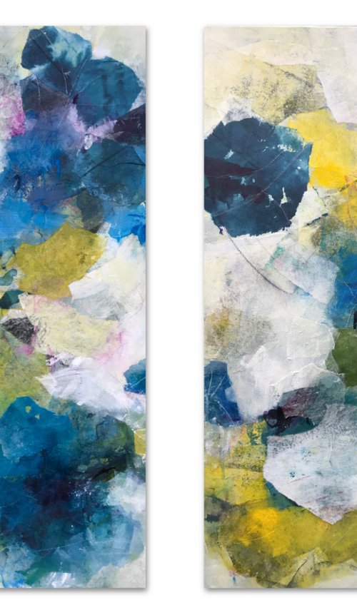Growing Time - Large, contemporary diptych by Angela  Dierks