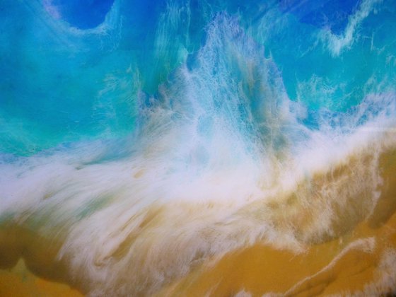 "Turquoise Sea"  Resin Large painting