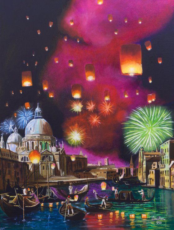 Venice Canaletto night scene