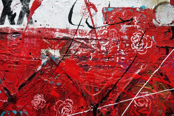 Always Forever 200cm x 80cm Red White Textured Urban Pop Art