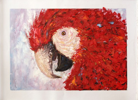 Parrot II THE PICTURE IS MADE WITH A PALETTE KNIFE / ORIGINAL PAINTING