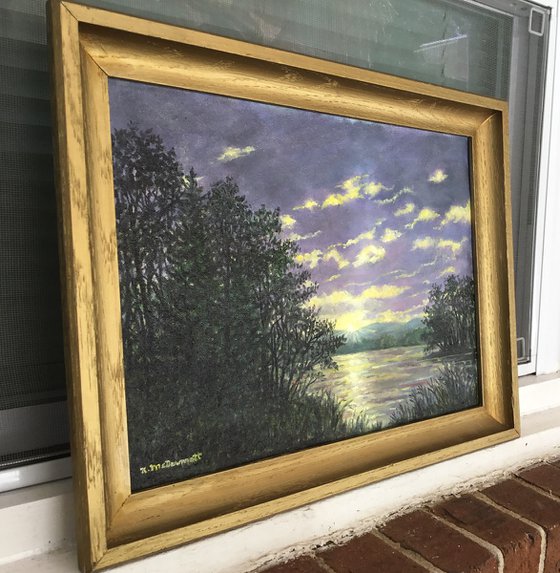 Lake Dawn by K. McDermott oil 12X16 (SOLD)