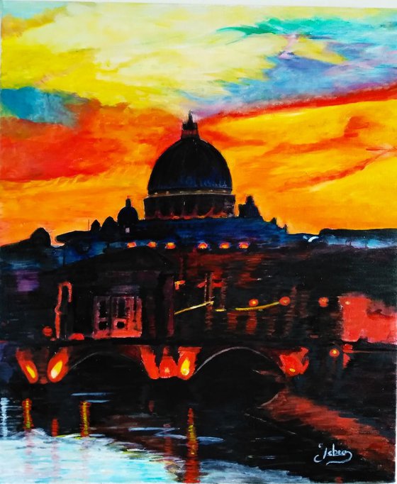 Sunset on Roma - cityscape -