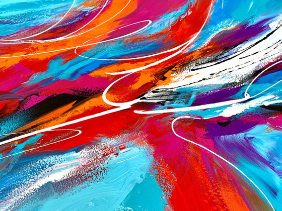 Summer of Love - XL LARGE,  MODERN ABSTRACT ART – EXPRESSIONS OF ENERGY AND LIGHT. READY TO HANG!