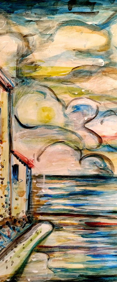 Sunset on Mediterranean Sea by Alex Solodov
