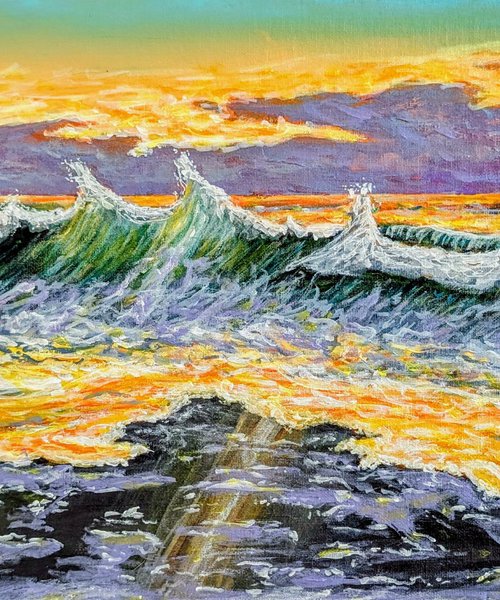 Seascape In The Florida Highwaymen Style by Robbie Potter