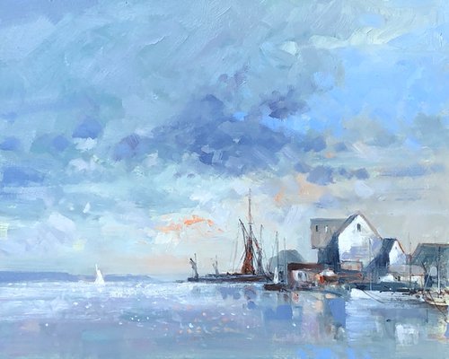Thames Barges on the Swale by Alan Bickley