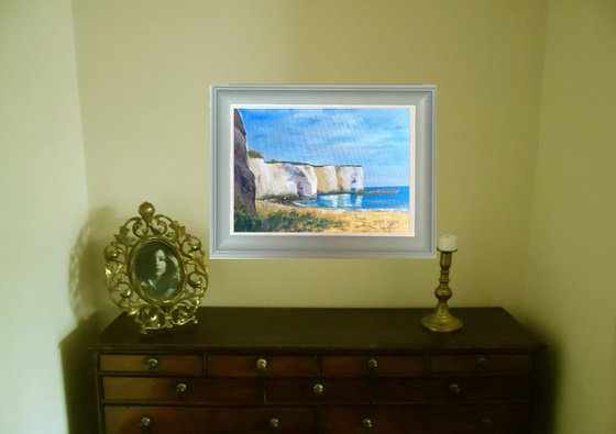 An original oil painting of Kingsgate Bay Kent