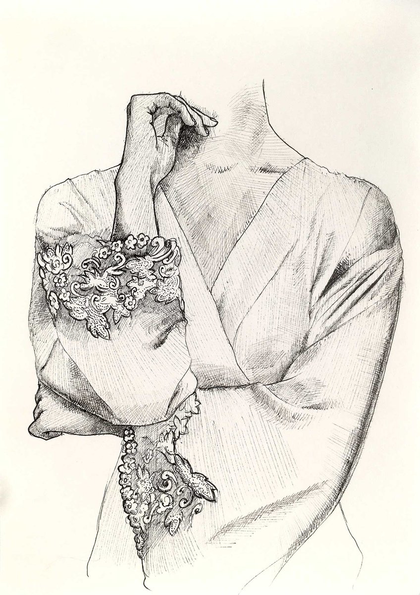 Portrait Ink Drawing By Dario Moschetta, 8 X 11, Portrait 294A.2020, Original Artwork