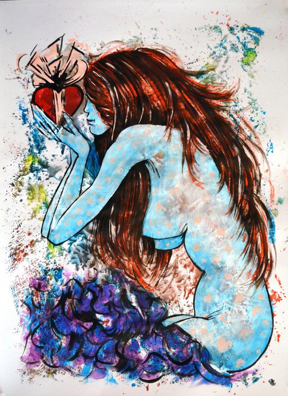 Lovers Gift - Emotional Original Romantic Art Painting Portrait Perfect for a Gift