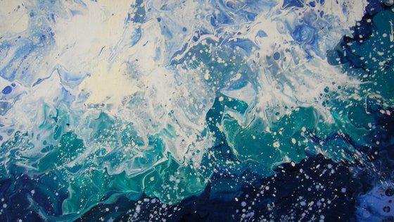 47.2” Seascape “Wave” LARGE Original Painting
