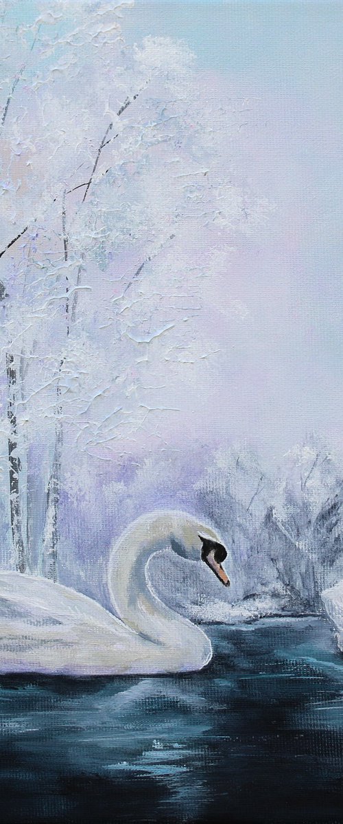 Early Morning Swans by Katerina Koroleva