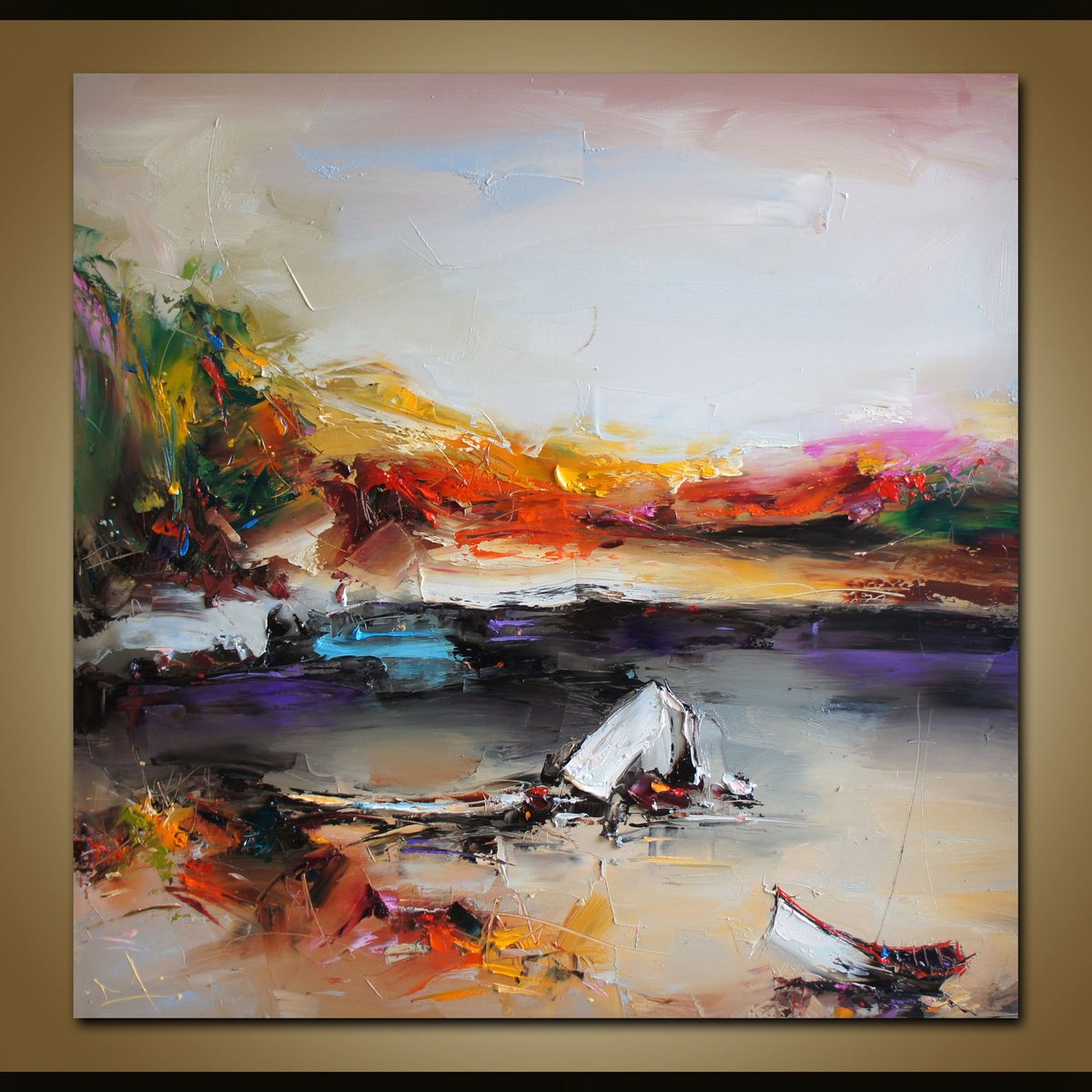 Expressive Oil Painting , Smmer Landscape By Stanislav Lazarov, 39 X 39, Artwork For Sale On Artfinder