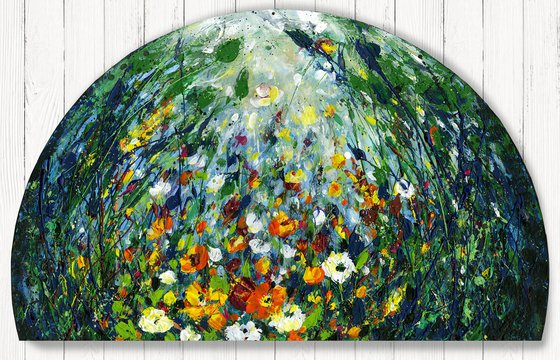 In The Enchanted Garden - Floral Painting by Kathy Morton Stanion