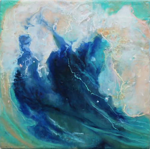 The wave. Encaustic by Alla Vlaskina