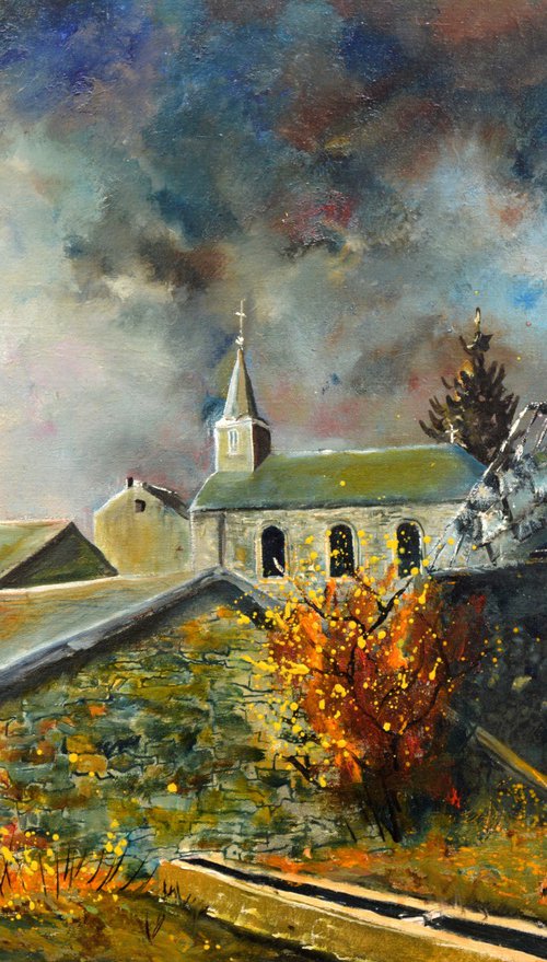 An old village in autumn by Pol Henry Ledent