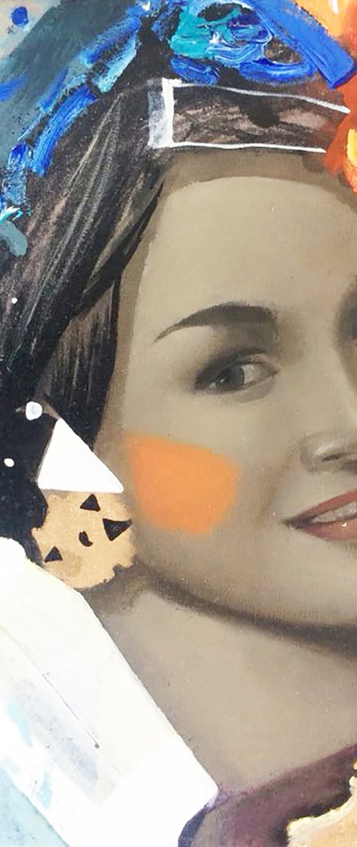 Colorful wall art, woman painting by Kate Kulish