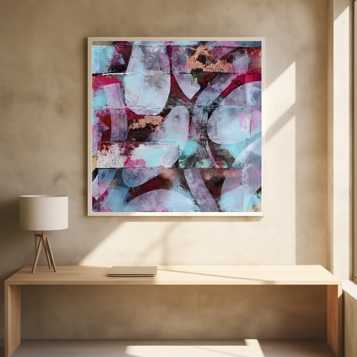 Organic Abstract Painting By Poovi Art, 24 X 24", Journey Through Silence, Original Artwork