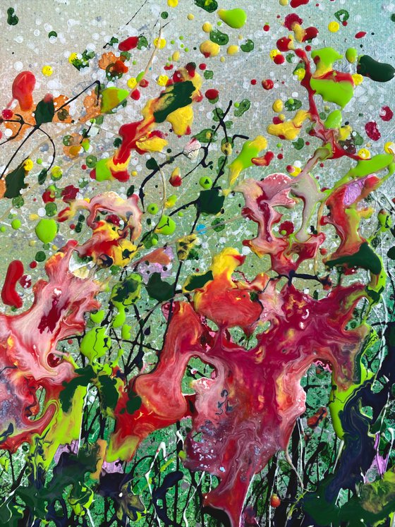 Floral  Blast  Abstract Original Painting