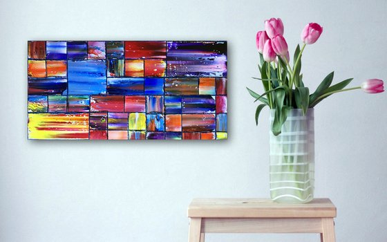 "Guess Who's Back?" - SPECIAL PRICE + FREE USA SHIPPING - Original PMS Abstract Oil Painting On Wood - 24" x 12"