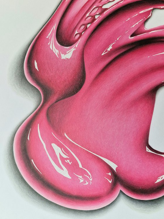Pink 128***: A Colour Pencil Drawing Of Paint