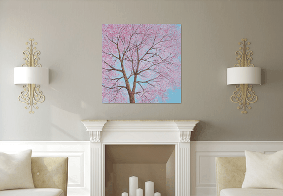 Below The Cherry Blossom Tree | 100cm x 100cm