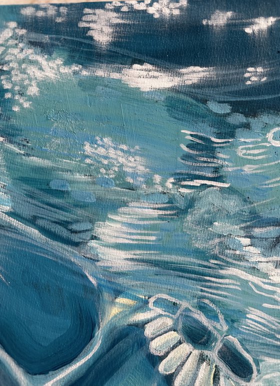 Blue ocean ripples