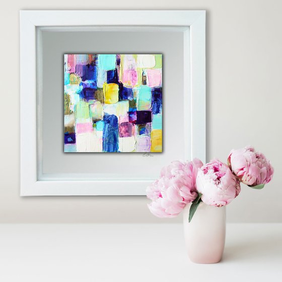 Framed ready to hang original abstract  - Petals #3