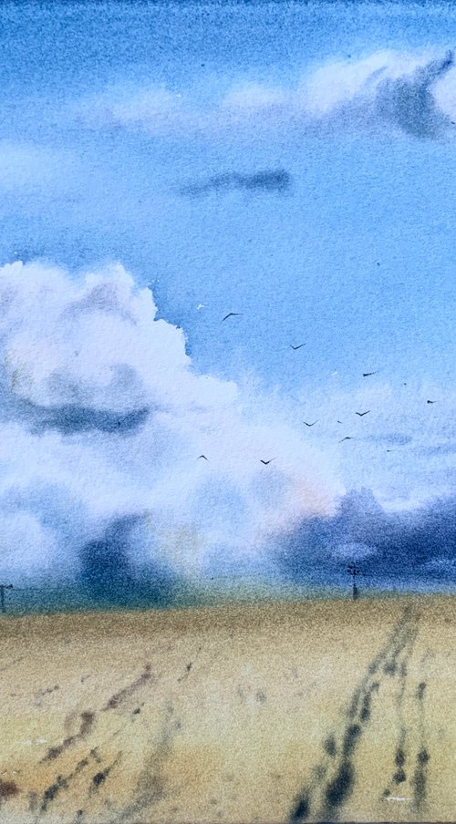 Field and clouds | Small by Eugenia Gorbacheva