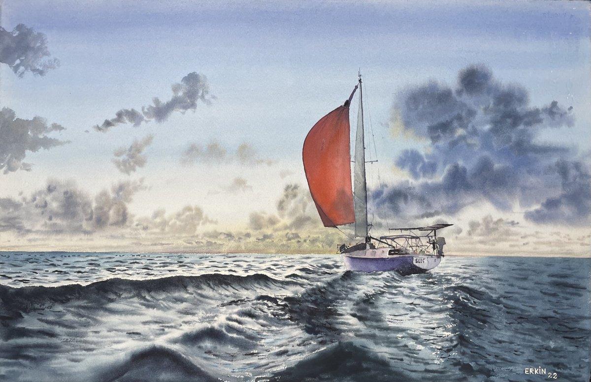 Sailboat-14 by Erkin Yilmaz